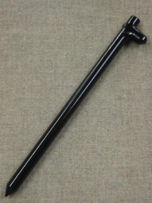12 inch long forged head steel stake with baked on black enamel paint