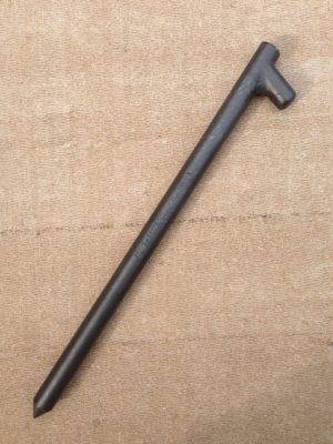 12 inch long unpainted forged head steel stake