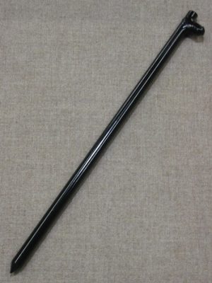 18 inch black tent stake with forged head