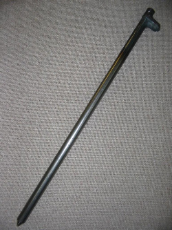 18 inch unpainted tent stake with forged head