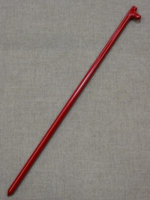24 inch red tent stake with forged head
