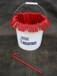 Bucket of stakes 10″ Red