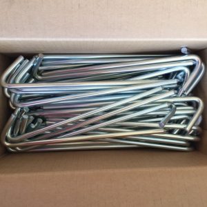 Box of 100 10 inch zinc plated tarp stakes